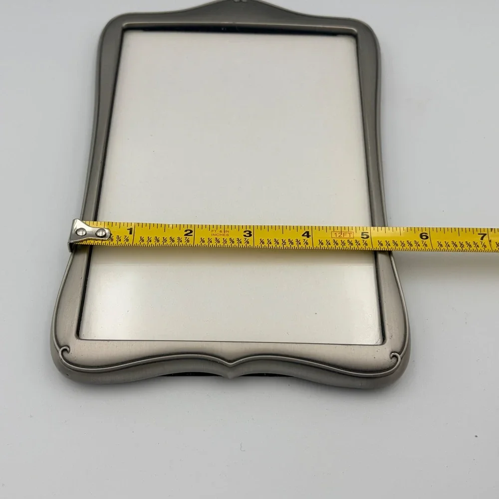 Vintage Ornate Metal Photo Frame Tabletop Display Desk Accent‎ Pewter Finish